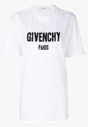Distressed Logo Print T-shirt - Harvey Nichols Givenchy Icon Medium Blush Leather Pouch #3074056