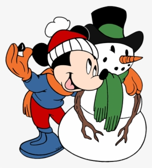 Mouse Clipart Cold - Mickey Mouse Snowman #3076698