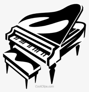 Grand Piano Royalty Free Vector Clip Art Illustration - Transparent Piano Clip Art #3076815
