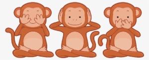 Hear No Evil Clipart - Three Monkeys Cartoon #3077749