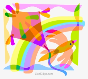 Kite Flying Royalty Free Vector Clip Art Illustration - Clip Art #3078851