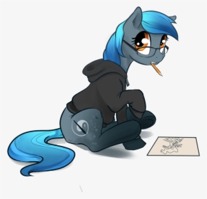 Silfoe, Clothes, Drawing, Earth Pony, Glasses, Hoodie, - Horse #3079572