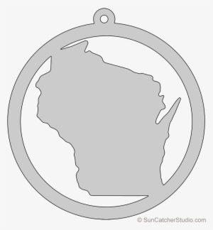 Wisconsin Map Circle Free Scroll Saw Pattern Shape - Pattern #3079651