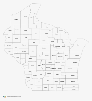 Wisconsin Counties Outline Map - Line Art #3079656