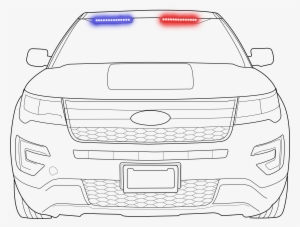 Car Outline-front Visor - Police Car #3079689
