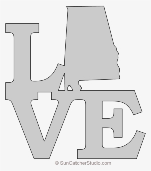 Alabama Love Map Outline Scroll Saw Pattern Shape State - Mickey Minnie Head Silhouette #3079978