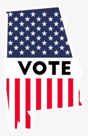 98787049 Usa Presidential Election 2016 Vote Sticker - Alabama State Outline American Flag #3080011