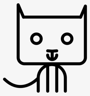 Cat Cartoon Sitting Outline - Cat #3080279