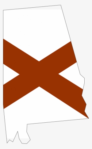 Vector Graphics - Alabama State Outline With Flag #3080557