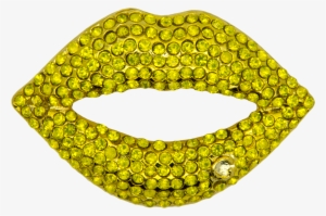 Rhinestone Lips Pin, Gold - Ring #3081243