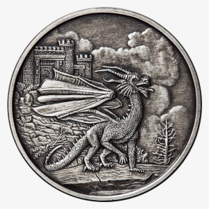 Welsh Red Dragon Antique 5oz Silver Round - Welsh Dragon #3081545