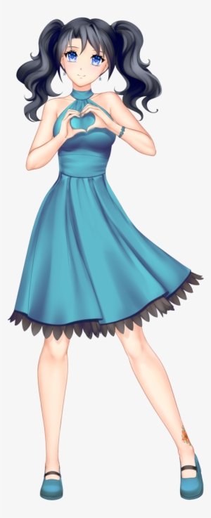 Anime Girl With Black Hair Medium Hair Two Braids Himari - Black Hair #3082372