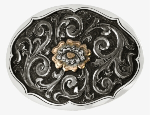 Silver Overlay, 14k Rose Gold Flower - Rose #3083313