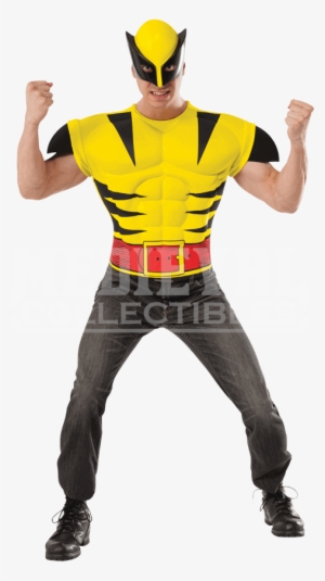 Adult Deluxe Wolverine Costume Top And Mask Set - Wolverine Halloween Costume For Men #3083460