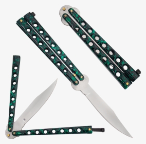 Green Bokeh Paint Splatter Drop Point Dual Flip Side #3083854