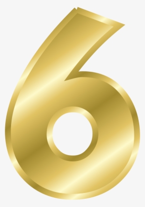 Png Gold Alphabet Letters Clip Art By Clipart - Number 6 Clipart #3084328