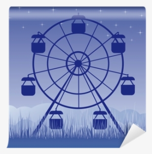 Ferris Wheel Vector Illustration - Ferris Wheel Amusement Park Cartoon #3084513