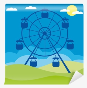 Ferris Wheel Vector Illustration - Ferris Wheel Amusement Park Cartoon #3085024