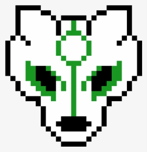 Neon Wolf - Tribal Wolf W/feathers Perler Necklace #3085221