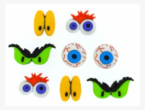 ''monster Eyes'' Halloween Buttons, 1/2 To 5/8'' Long #3088636