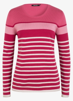 Pullover Horizontal Stripes - Armorlux Red Merino Woolen Dress #3089357