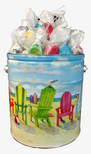 Salt Water Taffy Beach Theme Pail - Art.com Brighton Chairs Framed Art Print #3089736