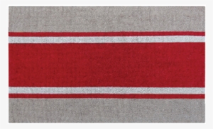 Grey And Red Horizontal Stripe Door Mat - Mat #3089809