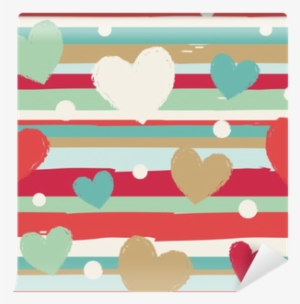 Seamless Vector Pattern With Horizontal Stripes, Dots - Point #3089832