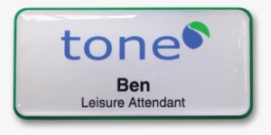 H4 Namebadge, Printed Insert, Green Frame, Domed - Sign #3090343