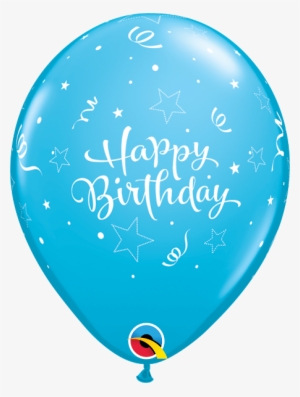 11" Birthday Shining Star Round Latex Balloons - Birthday Balloon Light Blue #3091057