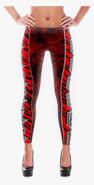 Black/red Grafitti With Side Logo Leggings - Red Flame Leggings #3091180