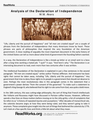 Analysis Of The Declaration Of Independence Analysis - Unabhängigkeitserklärung Grußkarte #3093045