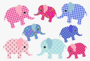 This Free Icons Png Design Of Colorful Retro Elephants #3093933