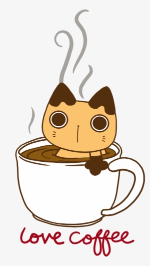 Love Coffee Kitty In Coffee Cup - Coffee Png #3095442