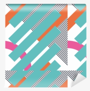 Abstract Retro 80s Background With Geometric Shapes - Graphic Design #3096195