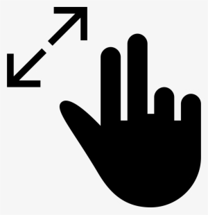 Two Fingers Swipe Out Gesture Of Black Hand Symbol - Simbolo Dosdedos #3096610