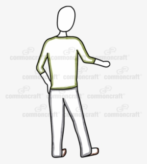 Male Stand Back Hand Out - Illustration #3096765