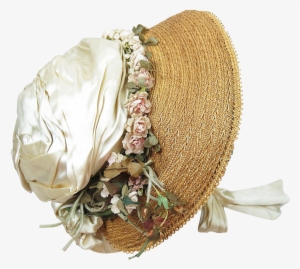 Lovely Antique 1860's Victorian Decorated Straw Bonnet - Hat #3099412