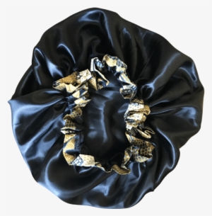 Snake Trim Ankara Print Satin Bonnet - Hobo Bag #3099438
