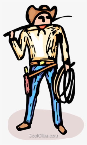 Cowboy With Gun And Whip Royalty Free Vector Clip Art - Cowboy Whip Clipart Png #310706