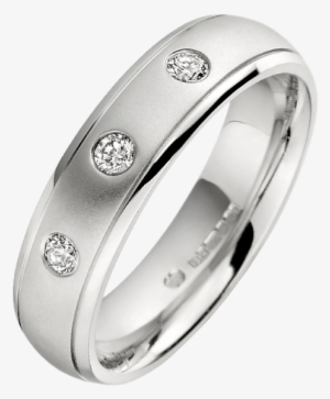 Man Wedding Ring - Mens Wedding Ring With 3 Diamonds #311058