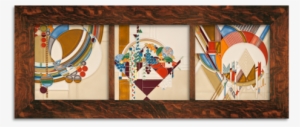 Frank Lloyd Wright Framed Set - Frank Lloyd Wright March Balloons Framed Tile - Parade #311924