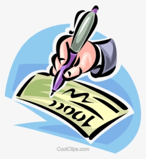 Hand With Fountain Pen Signing A Check - Signing A Check Clip Art #312598
