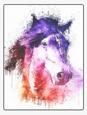 Watercolor Horse Blanket 50"x60" - Watercolor Horse Pillow Case #313628