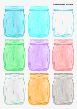 Free Mason Jar Clip Art Banner Freeuse - Color Mason Jar Clipart #313978