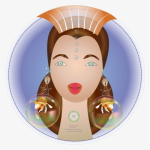 Illustration Of The Full Moon With The Face Of A Woman - Cartoon #314411