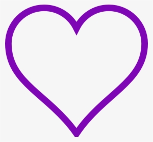 Flower Shape Purple Clip Art - Purple Heart Outline #319090