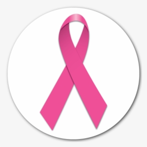 1" Pink Ribbon Circle Stickers - Ung Thư Vú Icon #319652