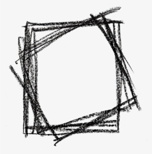 Square Shape Made With Black Pastel Crayon - Square Crayon Png #319748
