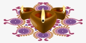 Candle And Flowers Diwali - Diwwali Deep Png #319876